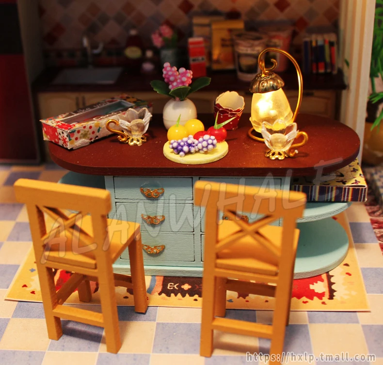 Миниатюрный Кукольный домик остров трехслойная вилла сделай сам деревянный