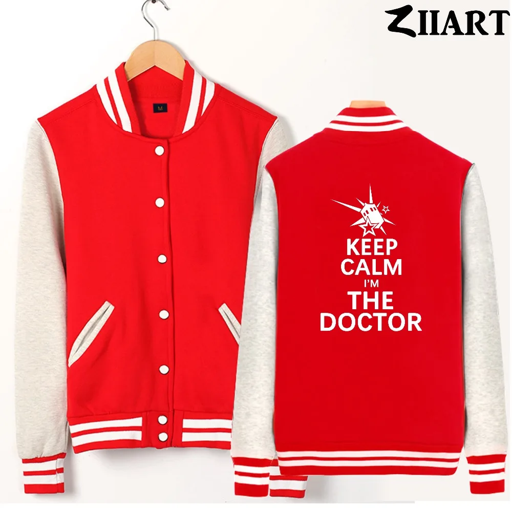 Tardis Stars Keep calm i'm the doctor police box женские демисезонные флисовые бейсбольные куртки на