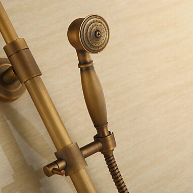 Античный латунный набор для ванной комнаты с дождевой лейкой смеситель душа