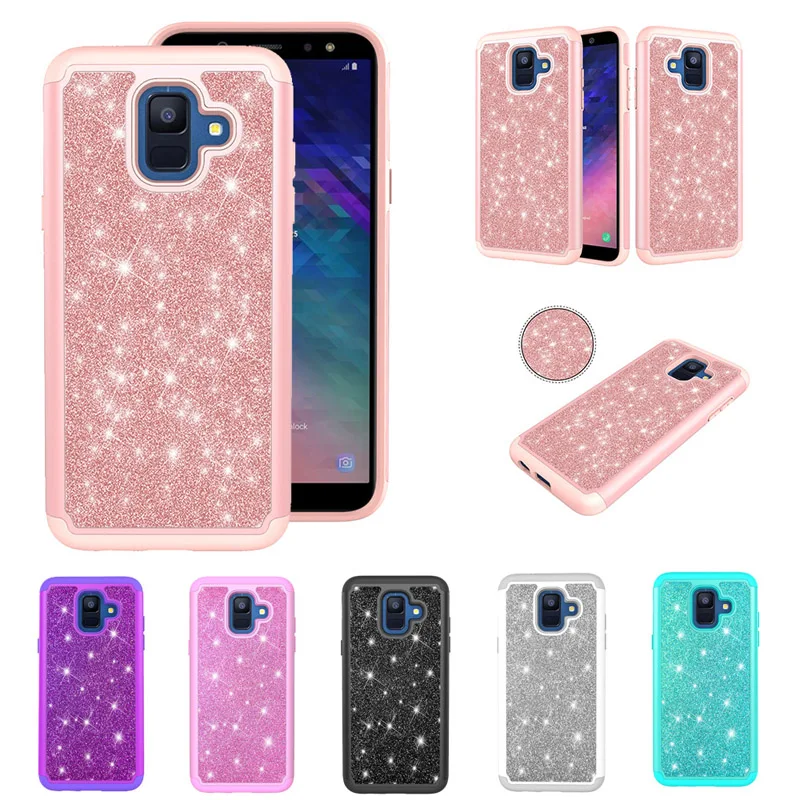 Роскошные 2 в 1 PC + ТПУ блестки чехлы для сотовых телефонов силиконовый чехол Samsung