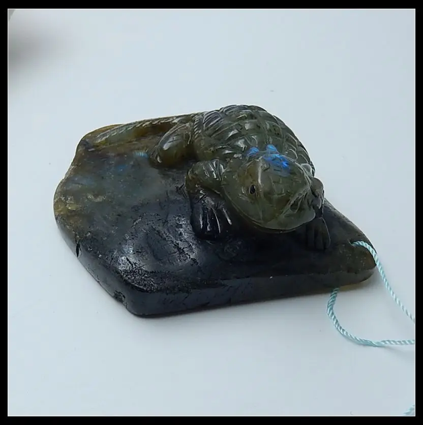 New Design Natural Stone Carved Phrynosoma Platyrhinos Labradorite Necklace Pendant 61x57x27mm 116.90g fashion jewelry accessory