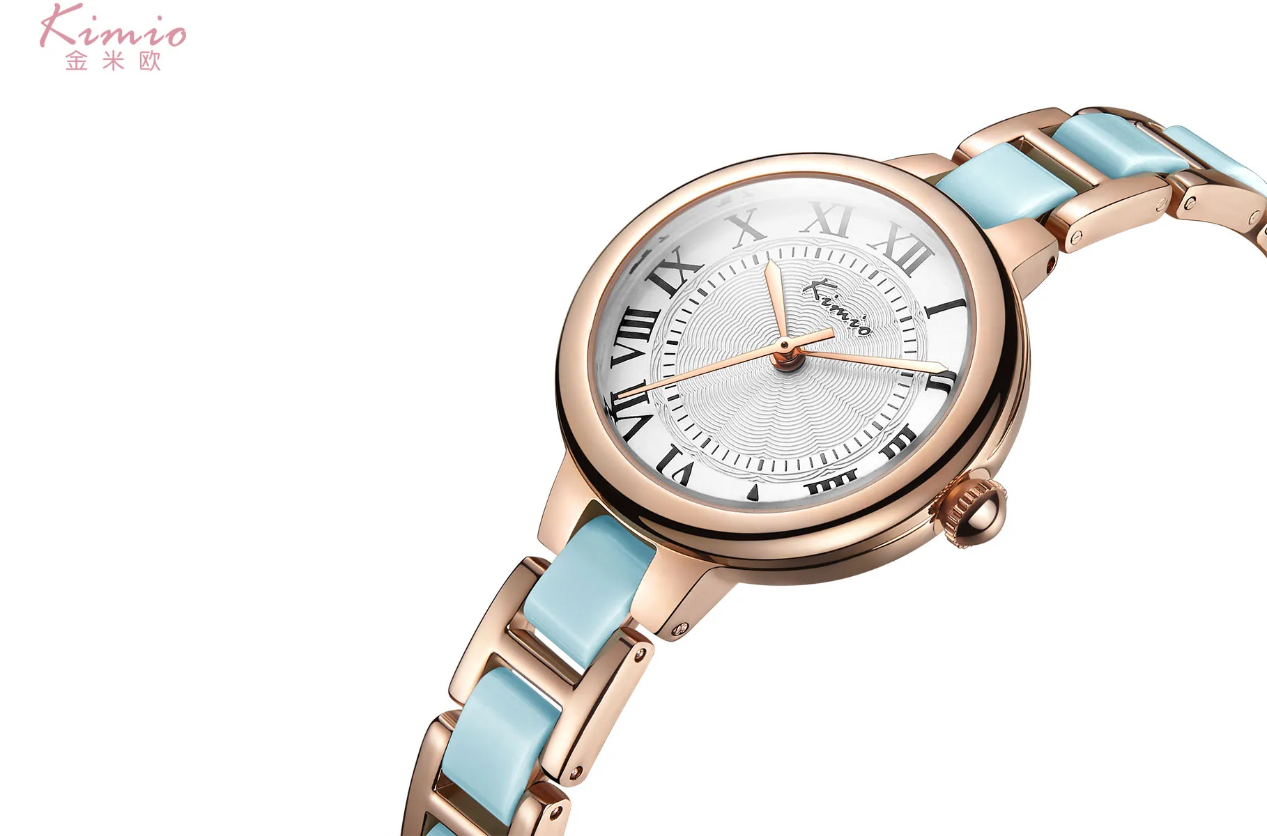 KIMIO красочные кварцевые с бриллиантами часы алый розовый золотой браслет Женское