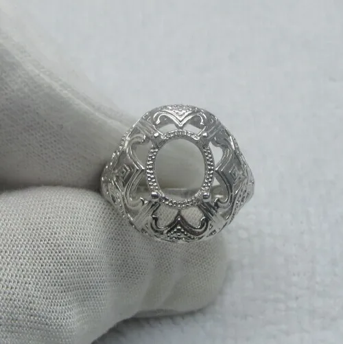 Oval Cut 8x10 Solid 14k White Gold Natural Diamond Semi Mount Setting Engagement Ring | Украшения и аксессуары