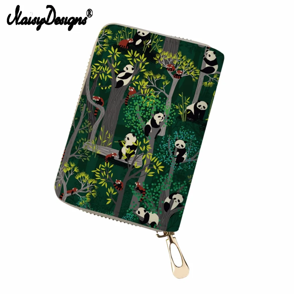 Женский кошелек из ПУ кожи noisydesign 18 отделений с изображением панды для