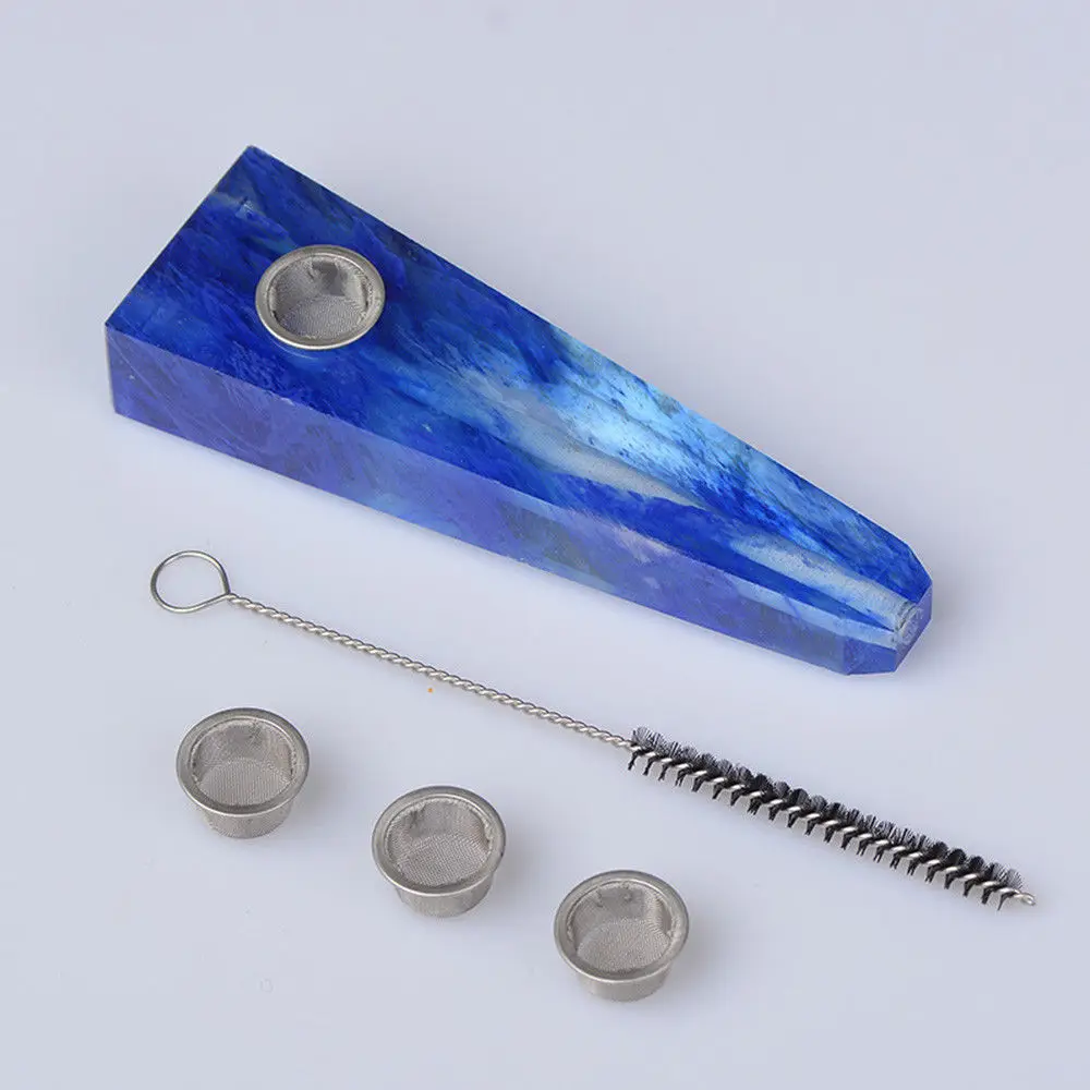 Синий плавильный кварцевый кристалл табак палочка камень квадратные