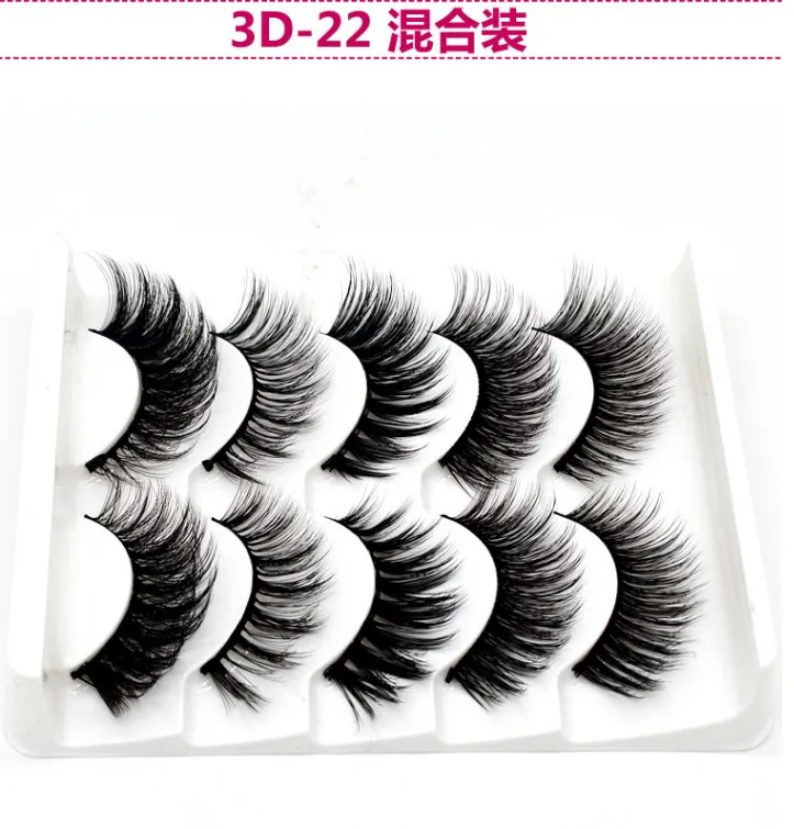 QUXINHAO 5 пар 3D норковые накладные ресницы натуральные/толстые длинные ресницы маленький макияж красота инструмент для наращивания