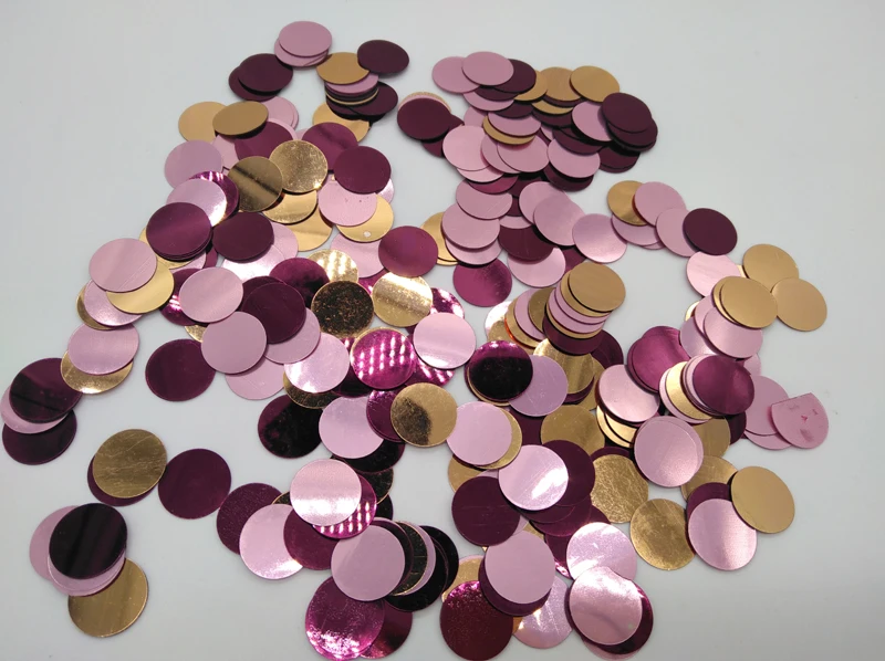 

Free ship lot of 30g vintage Metallic PINK ROSE GOLD PLUM DOT Christmas table confetti wedding birthday party table decoration