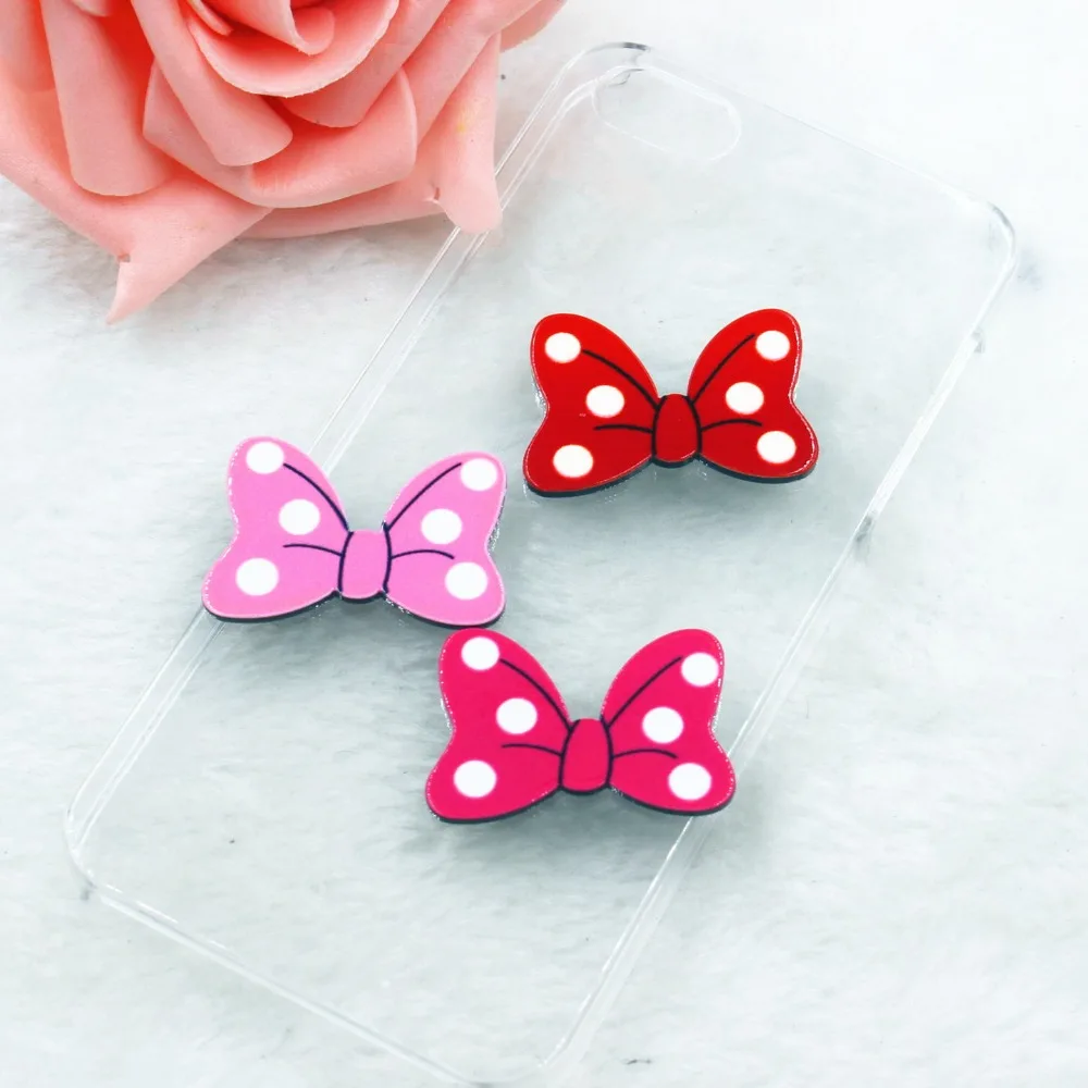 

10pcs/lot flat back planar resin bow mix colors 33*23mm DIY resin cabochons accessories