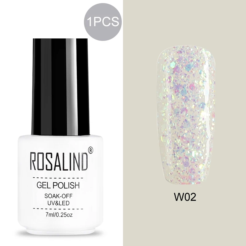 W02 ROSALIND Гель-лак для ногтей полигелевый лак Гибридный Полупостоянный УФ-лак для маникюра верхнее Базовое покрытие грунтовка Гель-лак для ногтей Laquer - Цвет: W02