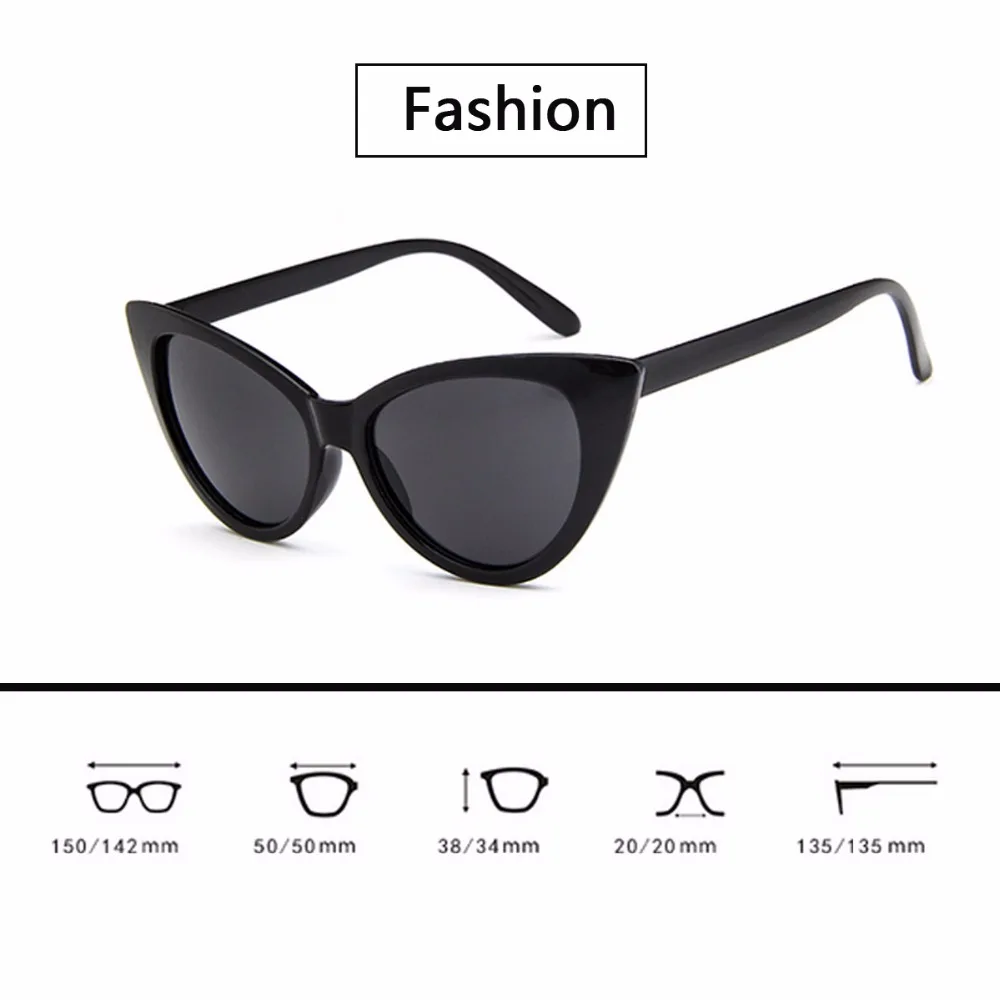 Новинка 2018 солнцезащитные очки кошачий глаз женская модель матовые черные