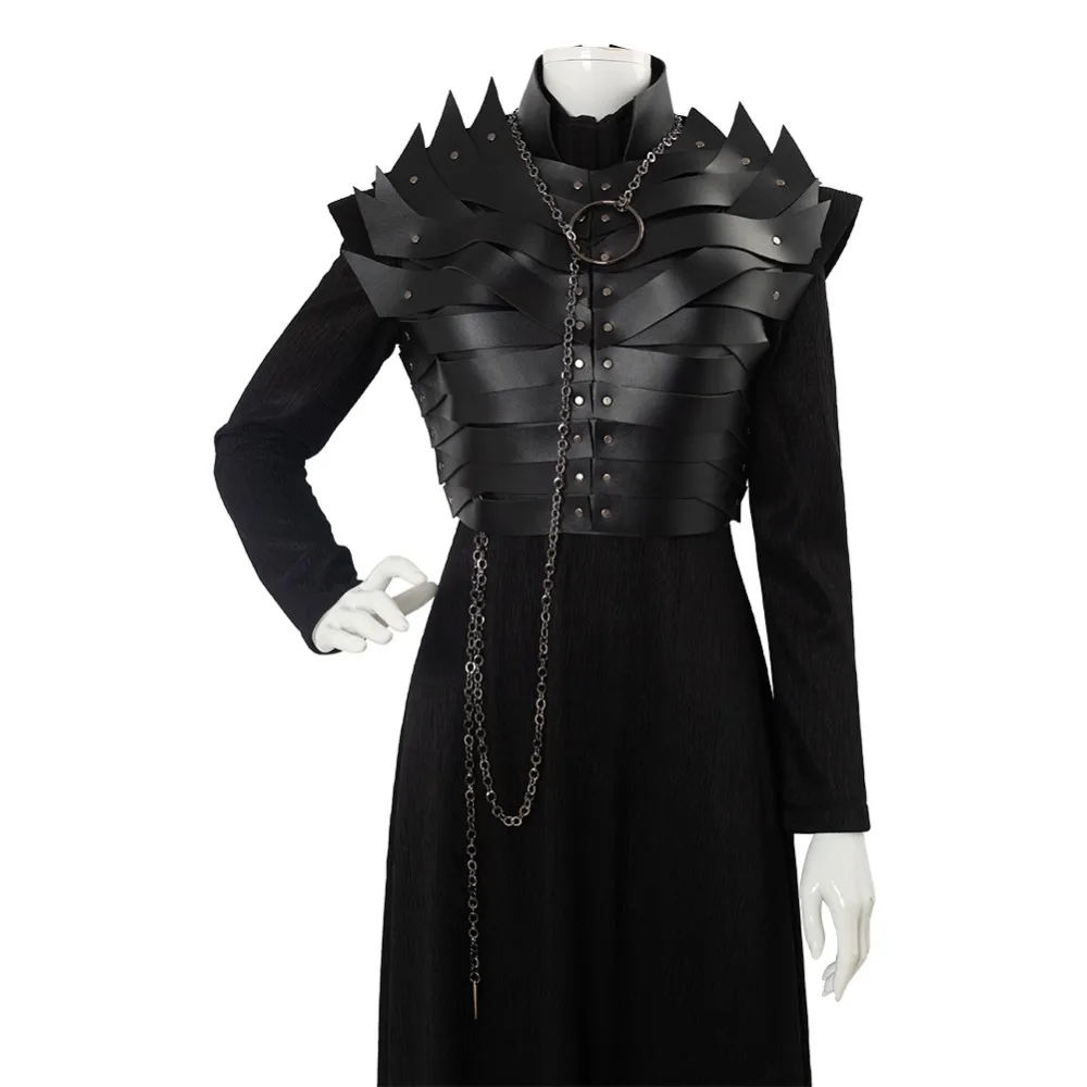 Game of Thrones Season 8 Cosplay Sansa Stark Cosplay Costume Dress Leather Armor Outfit Halloween Costumes