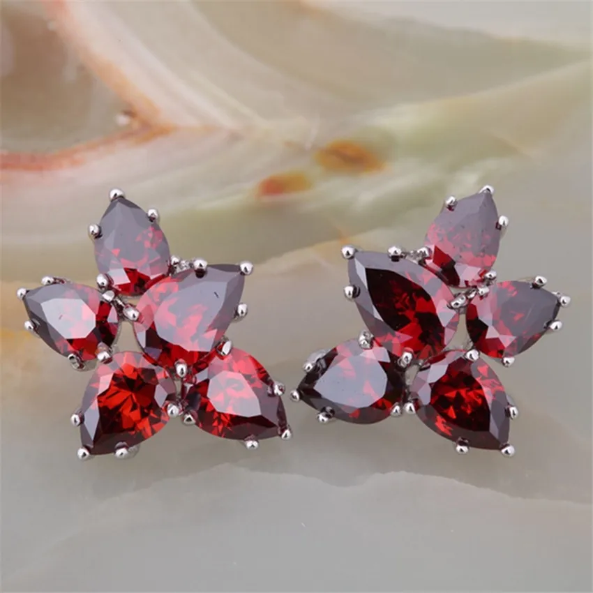 ZHE FAN Brand Fashion Jewelry Stud Earrings For Female Party Engagement Gift Colorful Flower Earring AAA Cubic Zirconia | Украшения и