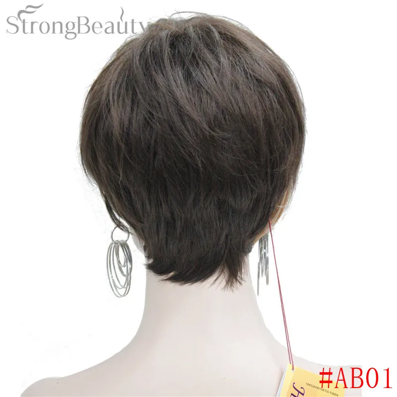 StrongBeauty ассиметричные заколки короткий прямой Боб натуральный синтетический монолитный парик для женщин