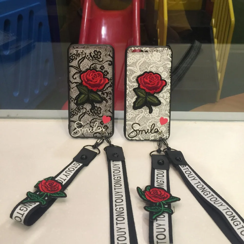 KMAX Жесткий футляр ТПУ Кружева Роуз Мягкий край для iphone 6 6s plus x 7 8 плюс задняя