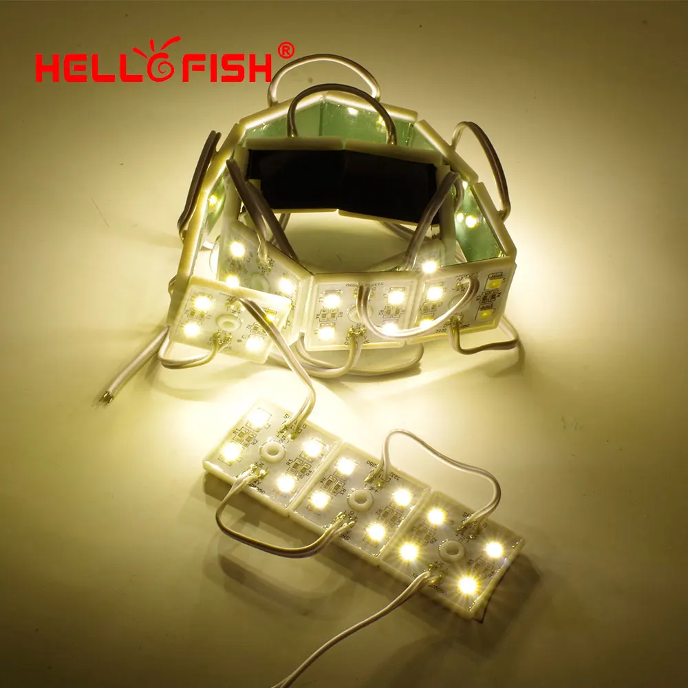 Hello Fish 100 шт. 12 В постоянного тока 5050 4 светодиодный ных модуля белый/теплый белый