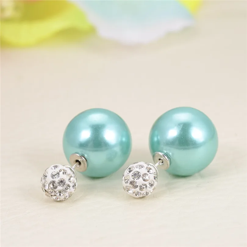 10 пар/Партия Красочные Хрустальные Серьги с шариками женские двойные