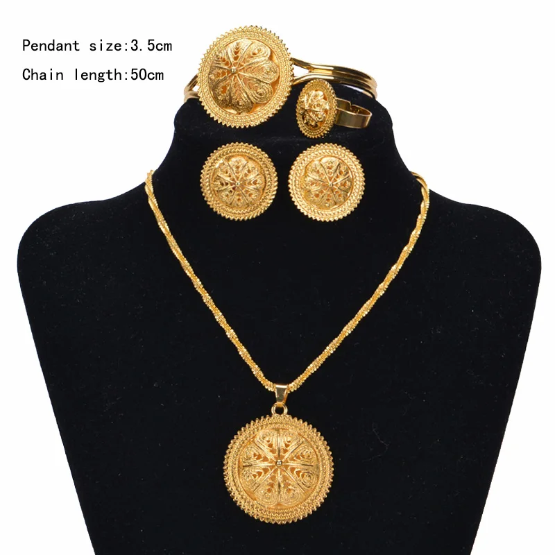 Комплект женских эфиопских ювелирных украшений Shamty из чистого золота ювелирные