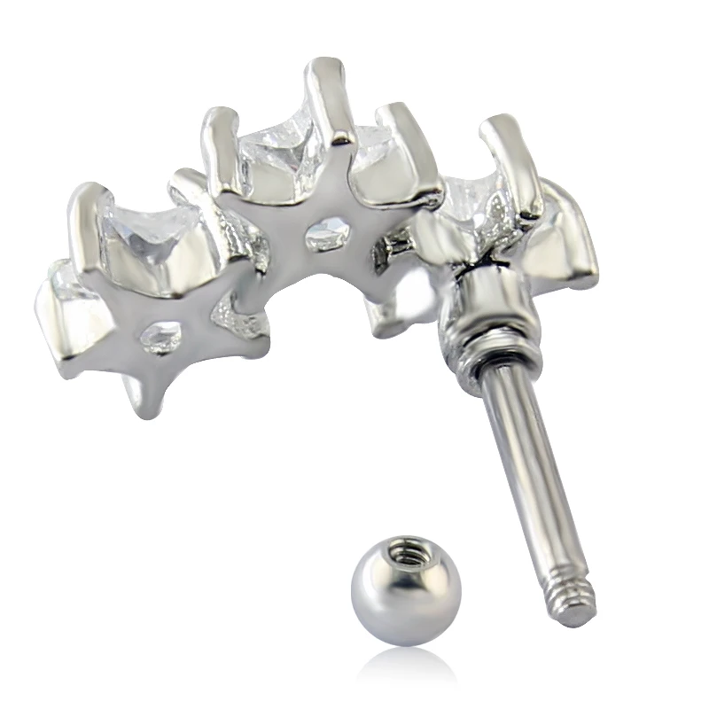 Trinity Star циркониевые шпильки очаровательные женские серьги из нержавеющей стали