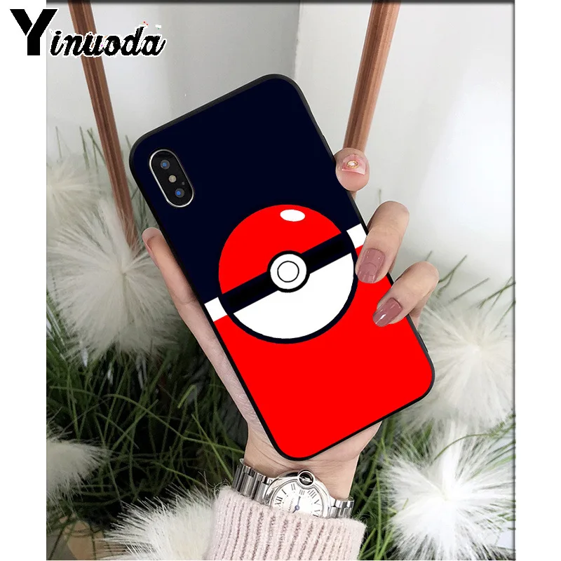 A10 Yinuoda Pokemons Ball thepikachu TPU мягкие Аксессуары для телефонов Чехол для Apple iPhone 8 7 6S Plus X XS MAX 5 5S SE XR чехол - Цвет: A10