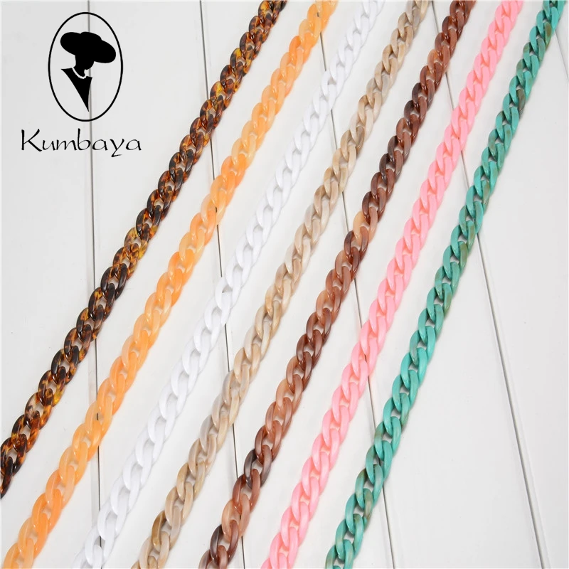 

1.0 Meter 17*24mm Acrylic Necklace Strands Parts Linked Bag Chains Women Jewelry DIY Accessories Glasses Chains Components N027