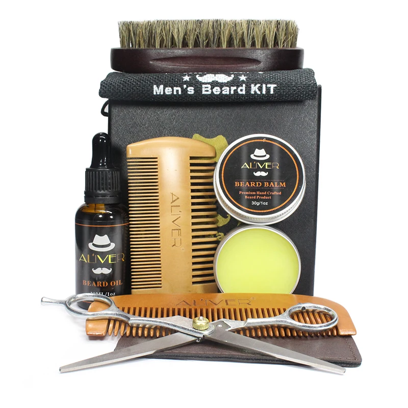 Аливер мужской крем для усов комплект с маслом бороды расческа сумка хранения