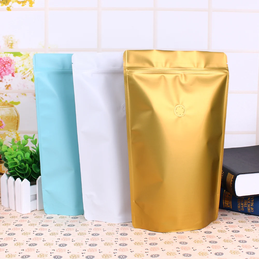 50 шт 1 фунт ламинированные мешки из алюминиевой фольги ziplock стоят вверх кофе в