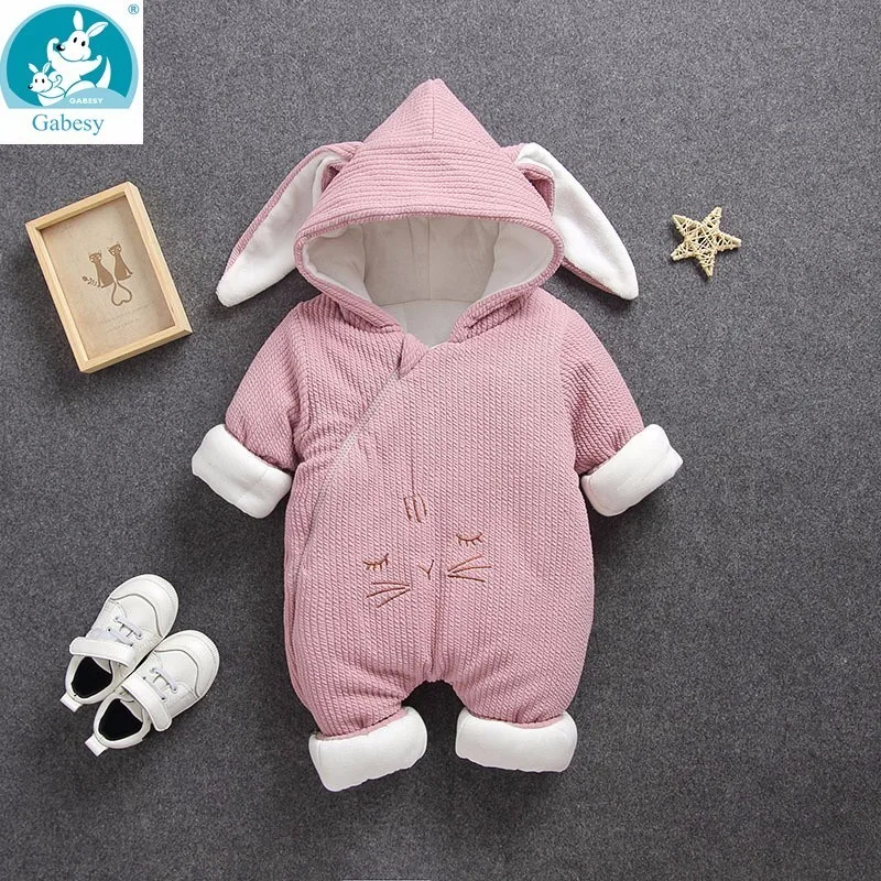 Детский хлопковый комбинезон с капюшоном на осень/зиму