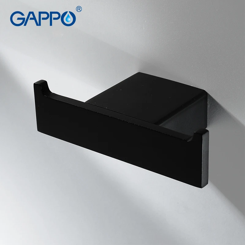 GAPPO аксессуары для ванной, черные держатели для бумаги, крючки для халатов из нержавеющей стали, держатели для туалетной щетки, полки для ванной, аксессуары для ванной комнаты