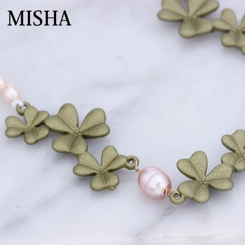 Женский комплект ювелирных изделий MISHA серьги и ожерелье ручной работы с