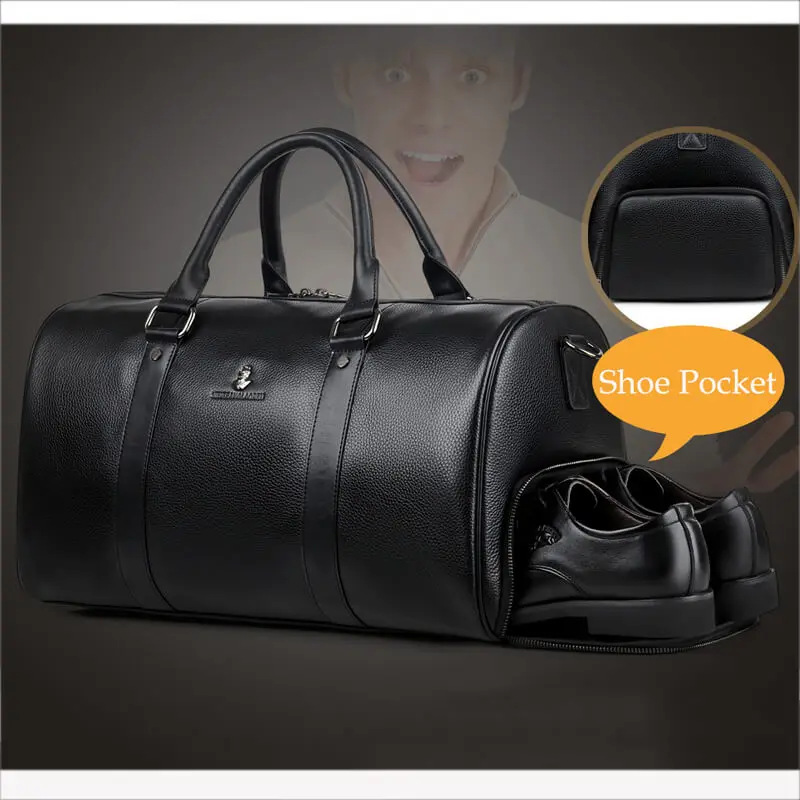 100% корова натуральная кожа мужские дорожные сумки на ночь вещевая Сумка выходные