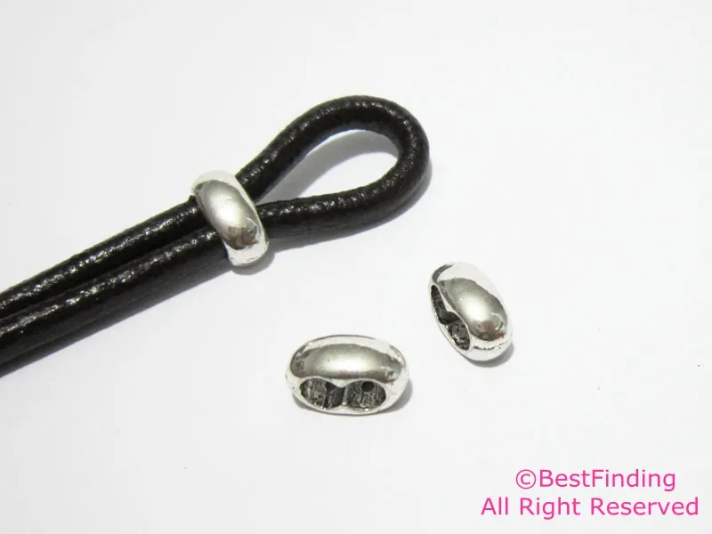 

4mm Double barrel sliders 2 holes Open hook clasp slider beads RS12