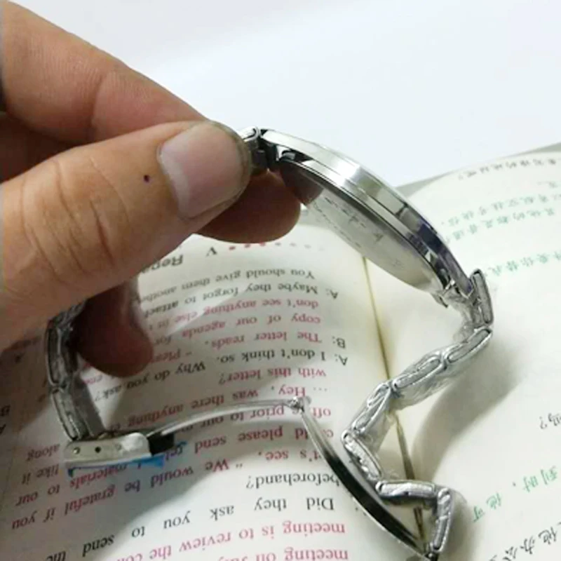 Модные часы для пар студентов средней школы серебряные кварцевые с большим