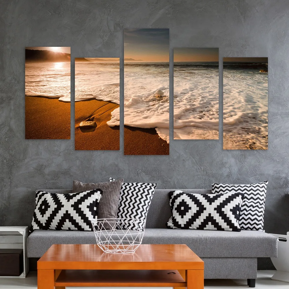 5 шт. картина из холста Модульная с морской волной современные фотографии на