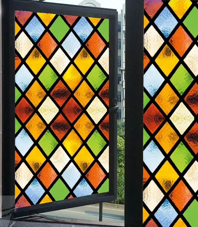 Высококачественная полупрозрачная самоклеящаяся витражная пленка высокого