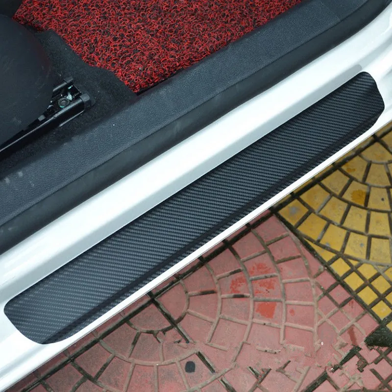 4 шт. автомобильный Стайлинг Черный 4D карбоновое волокно вид автомобиля порог