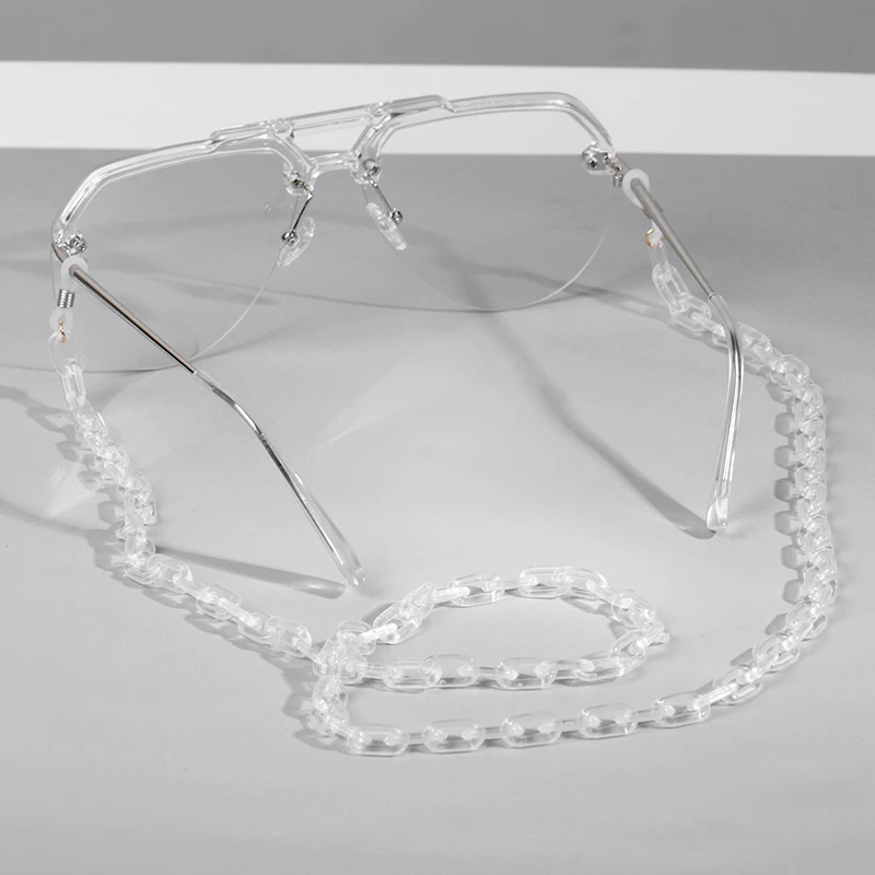Fashion Multicolor Acrylic Eyeglass Chain for Reading Women Eyewears Accessories Sunglasses Chain Cord Holder Neck Strap Rope - Цвет: Transparent