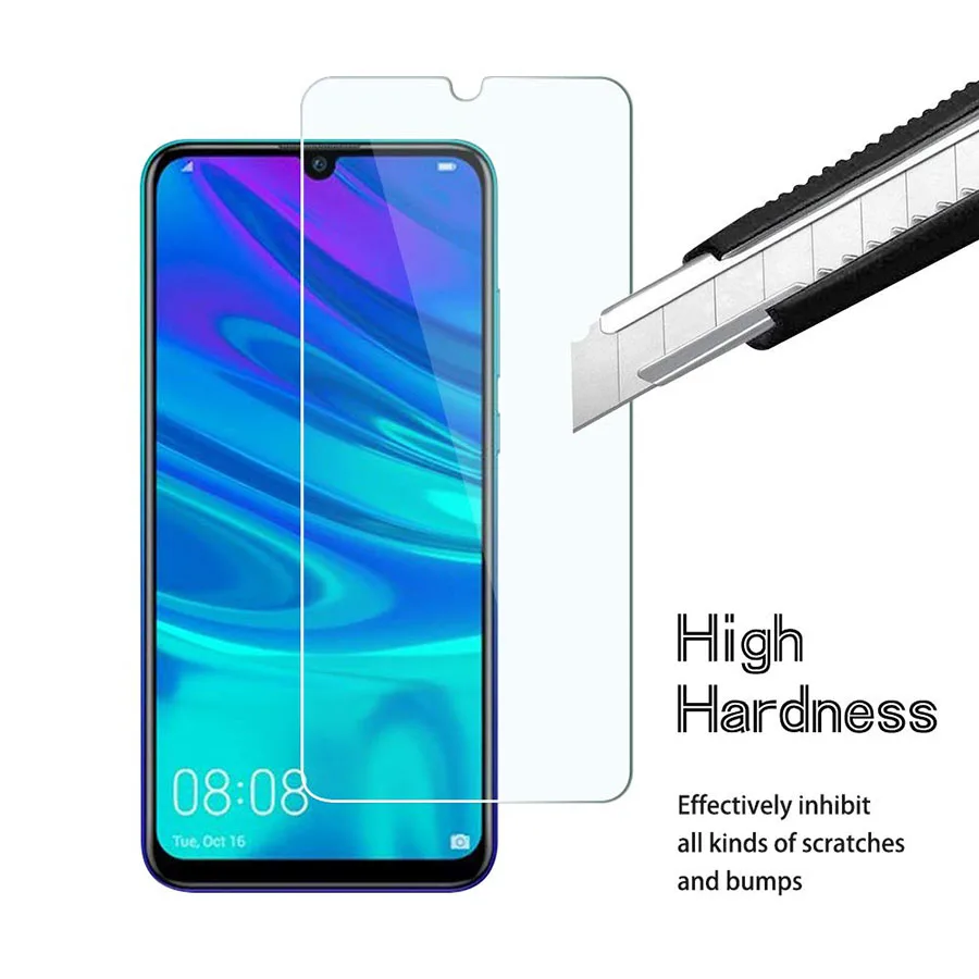 2.5D 9H Protective Full Cover Tempered Glass Screen Protector + Phone Soft TPU Clear case for Huawei P Smart 2019 |