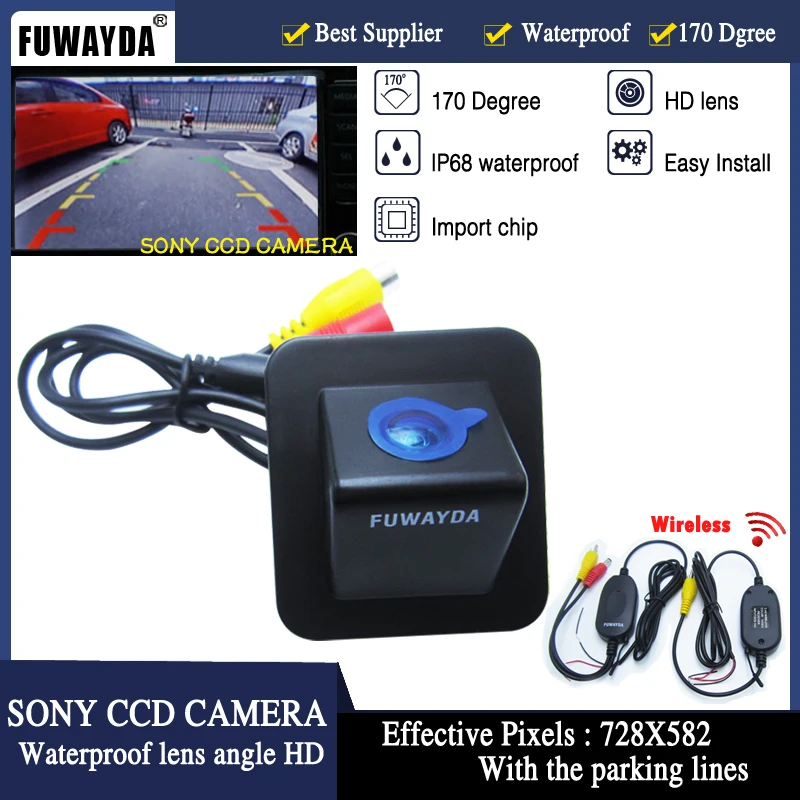 

FUWAYDA Wireless FOR SONY CCD Car Rear View Reverse Back Mirror Image With Guide Line CAMERA for Hyundai Elantra Avante 2012