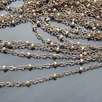 Антикварное, бронзовое медь 1,5 мм/2 мм ширина звеньев цепи с диаметром 2 мм/2,5 мм бусины аксессуары 5 метров(JM2640