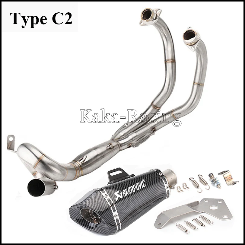 Type C2 FZ mt 07 мотоцикл Akrapovic глушитель выхлопной системы для Yamaha MT07 fzfz07 FZ-07 Tracer(-) XSR700 - Цвет: Type C2