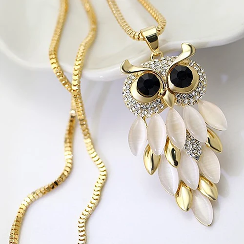 Hot Women's Lovely Owl Pendant Rhinestone Long Sweater Box Chain Necklace Jewelry BEK7 | Украшения и аксессуары