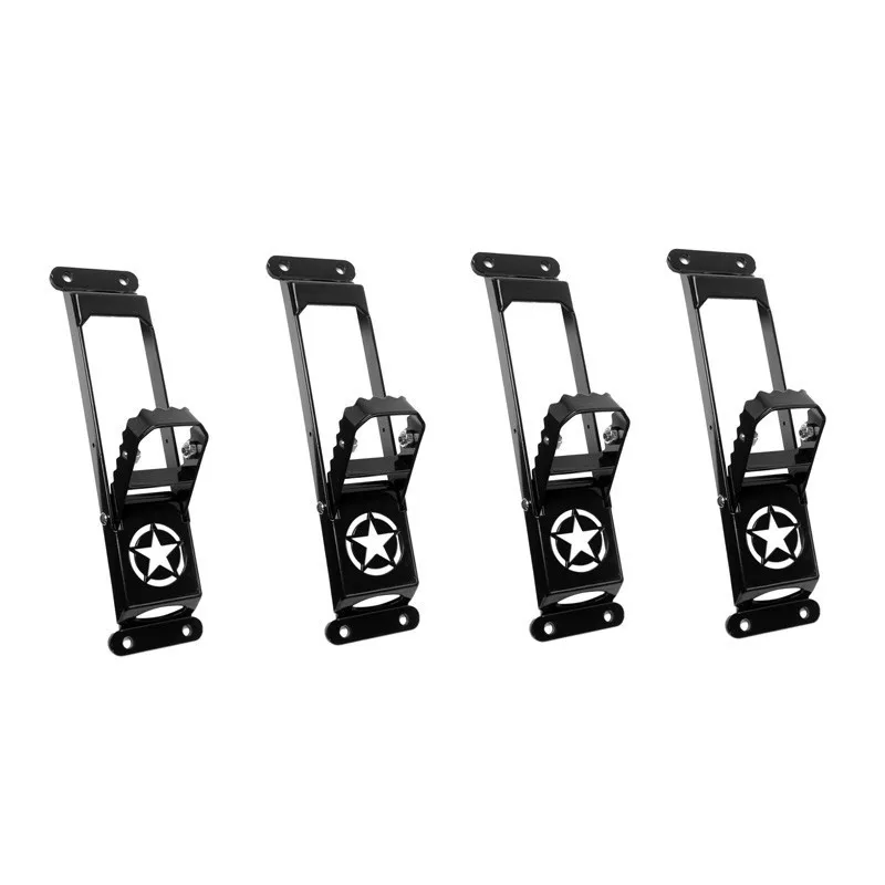 black 4 pc MOPAI дверная ступенчатая пластина, комплект для Jeep Wrangler JL+ дверные петли для автомобиля, подножки для ног, педали для Jeep Wrangler, автомобильные аксессуары - Цвет: black 4 pc