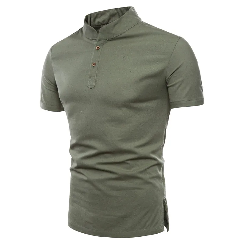 2019 Summer New Men Shirt Fashion Chinese style Linen Slim Fit Casual Short Sleeves Camisa Social Dress Shirts M-5XL | Мужская одежда