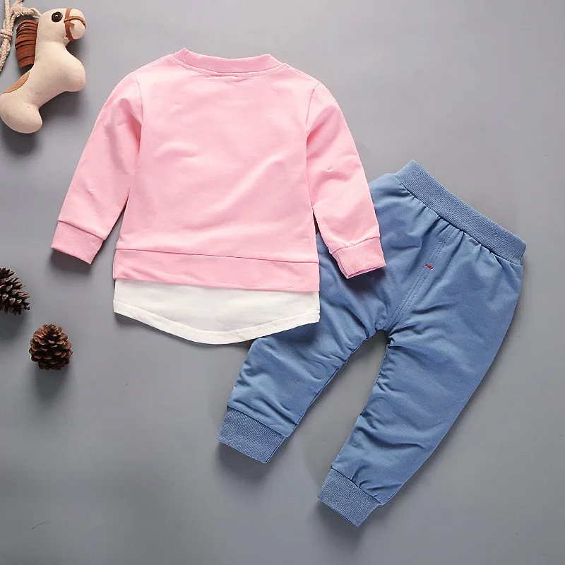 BibiCola/осенний комплект одежды для малышей из 2 предметов хлопковая одежда