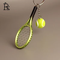 re 100pcslot wholesale promotion tennis racket key chain sports keychain tennis racket key ring key holder