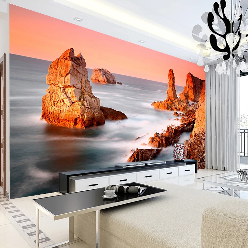 JiaSheMeiJu обои 3d большая настенная Картина Закат Pulpit Rock-Seaside на заказ фотообои