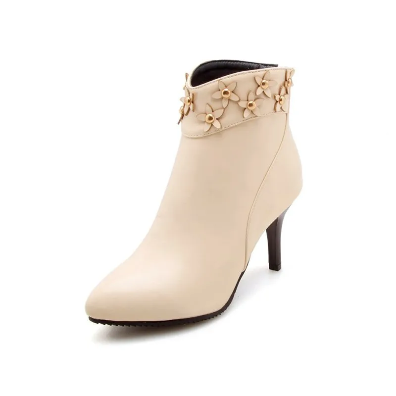 Женские ботинки Сезон осень-зима Теплые Челси из искусственной кожи на высоком