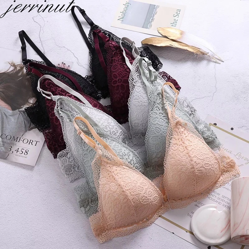 Jerrinut, сексуальные бюстгальтеры для женщин, кружевной бесшовный бюстгальтер, нижнее белье для женщин, пуш-ап бюстгальтер, бюстгальтер без косточек спереди, без косточек, BH