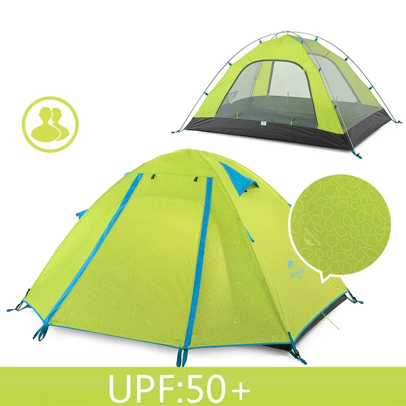 NatureHike P серии классика палатка 210 т ткань для 2 человек NH15Z003-P - Цвет: green UPF50