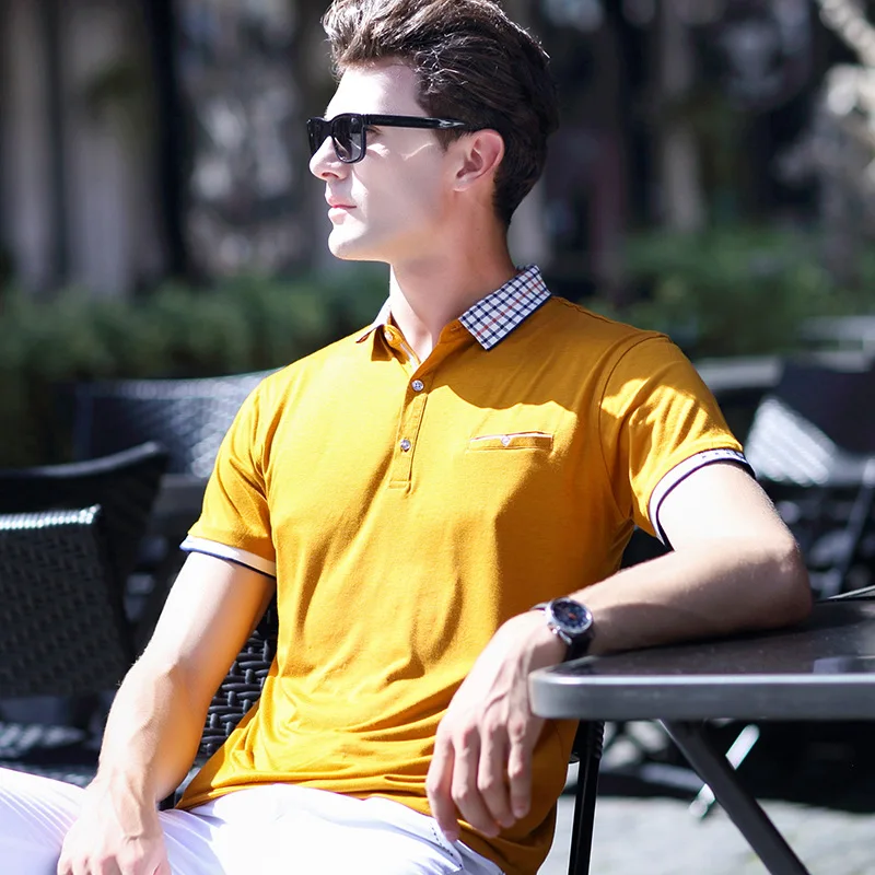 Топ бренд модная мужская рубашка поло мужские однотонные топы деловые